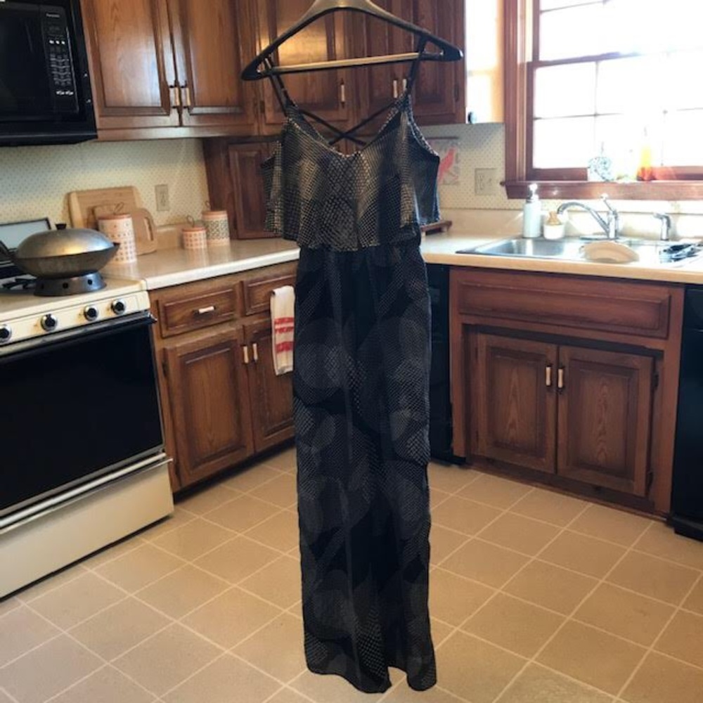 Sm Jumpsuit Black Runway Story Geometric Shapes
